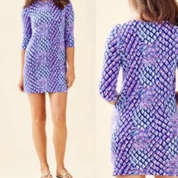 Lilly Pulitzer Dresses & Skirts - Lilly Pulitzer Sophie Dress XL Royal Purple Pop Up Toe Pineapple Print